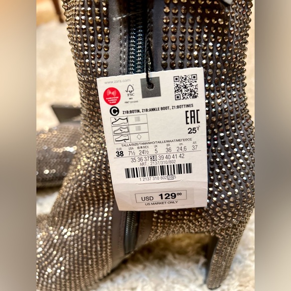 ZARA Rhinestone Ankle Boots - Picture 7 of 7